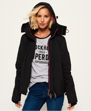 Superdry Pop Cipzár Hooded Arctic SD-Windcheater Női Kabát Fekete | JBYMI0271